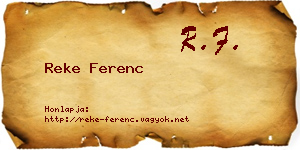 Reke Ferenc névjegykártya