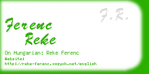 ferenc reke business card